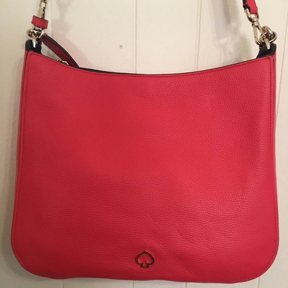 Kate Spade Mulberry Vivian Hot Chili Pebble Leather Hobo/Crossbody Bag